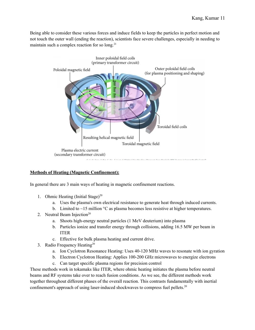 A page from the fusion paper showing the tokamak magnetic field diagram
