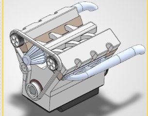 Isometric view of the V6 assembly